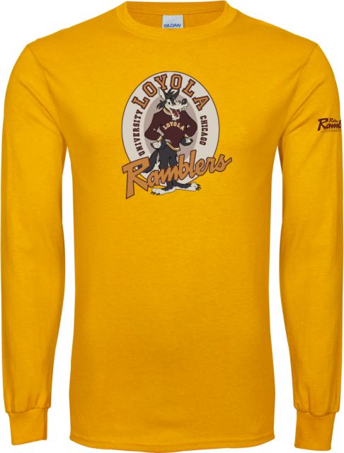 Loyola Chicago Long Sleeve T-Shirt Ramblers Vintage - Full Mascot - ONLINE ONLY