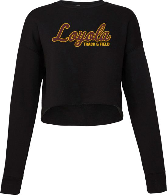 Loyola Chicago Bella + Canvas Cropped Fleece Crew Track and Field - ONLINE ONLY