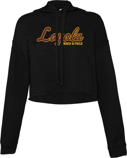 Loyola Chicago Bella + Canvas Cropped Fleece Hood Track and Field - ONLINE ONLY