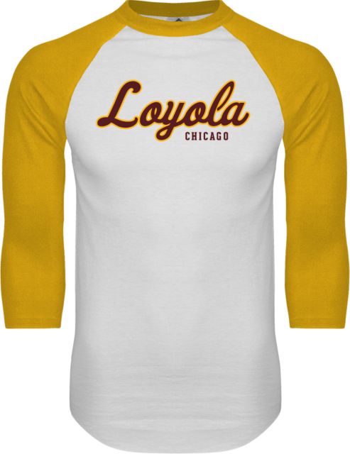 Loyola Chicago Raglan Baseball T-Shirt Script - ONLINE ONLY