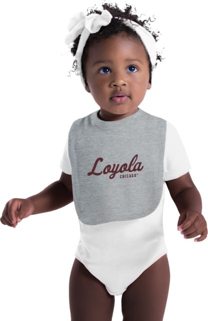Loyola Chicago Baby Bib Script Mark - ONLINE ONLY