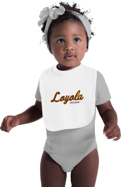 Loyola Chicago Baby Bib Script Mark - ONLINE ONLY