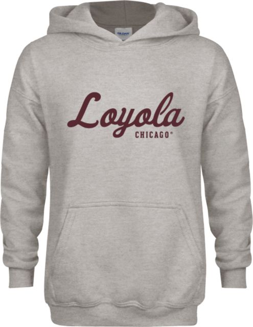 Loyola Chicago Youth Fleece Hood Script Mark - ONLINE ONLY