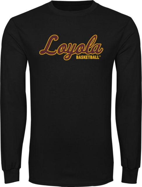 Loyola Chicago Long Sleeve T Shirt Basketball Black Loyola University Lakeshore Campus