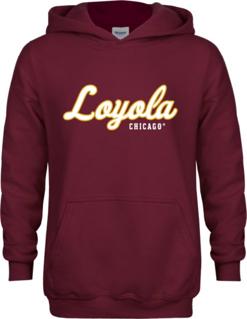 Loyola Chicago Youth Fleece Hoodie Script Mark - ONLINE ONLY