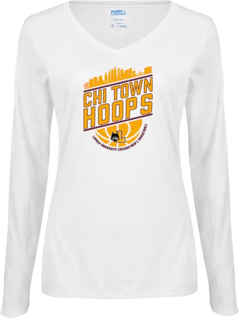 Loyola Chicago Ladies Long Sleeve V-Neck Tee Chi Town Hoops - ONLINE ONLY