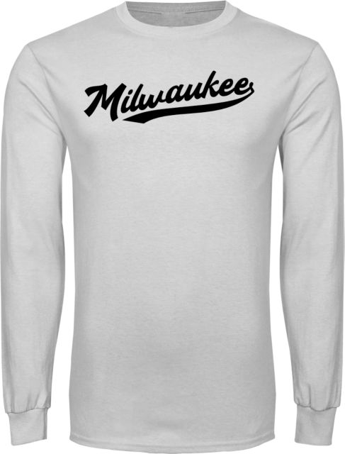 Wisconsin Milwaukee Long Sleeve T Shirt Milwaukee Script Logo - ONLINE ONLY