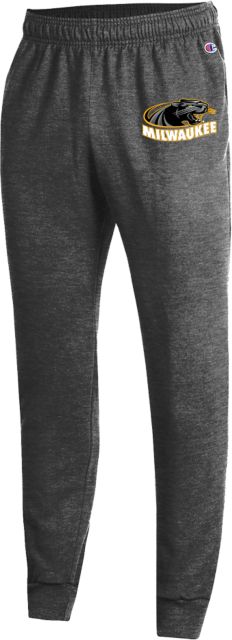 Wisconsin Milwaukee Champion Granite Heather Powerblend Fleece Jogger University of Wisconsin Milwaukee Panther Head Primary Mark - ONLINE ONLY