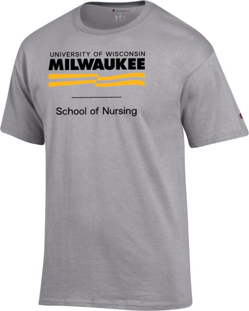 Wisconsin Milwaukee Champion Oxford T Shirt UWM School of Nursing Condensed Mark - ONLINE ONLY