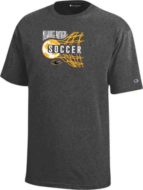 Wisconsin Milwaukee Champion Youth Granite Heather Short Sleeve Tee UW Milwaukee Panthers Soccer Design - ONLINE ONLY