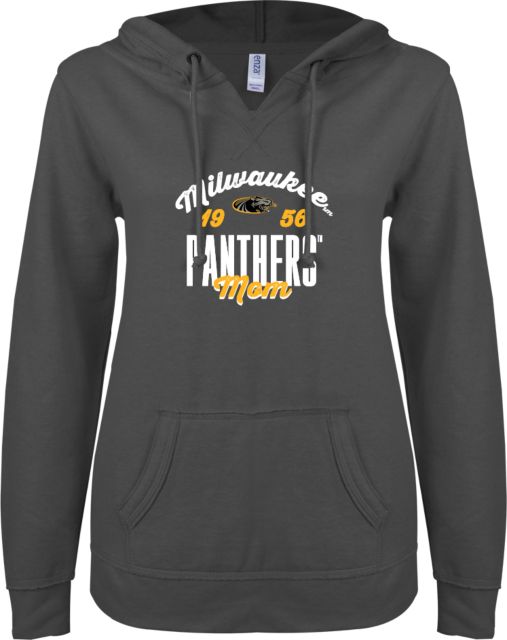 Wisconsin Milwaukee ENZA Womens V Notch Raw Edge Fleece Hoodie UW Milwaukee Est 1956 Panthers Mom Design - ONLINE ONLY
