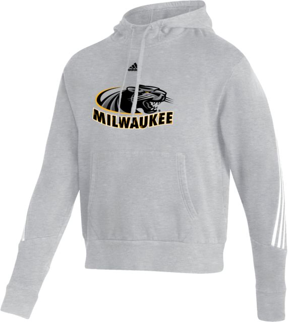 Wisconsin Milwaukee Adidas Medium Heather Pullover Hood Adidas - University of Wisconsin Milwaukee Panther Head Primary Mark - ONLINE ONLY