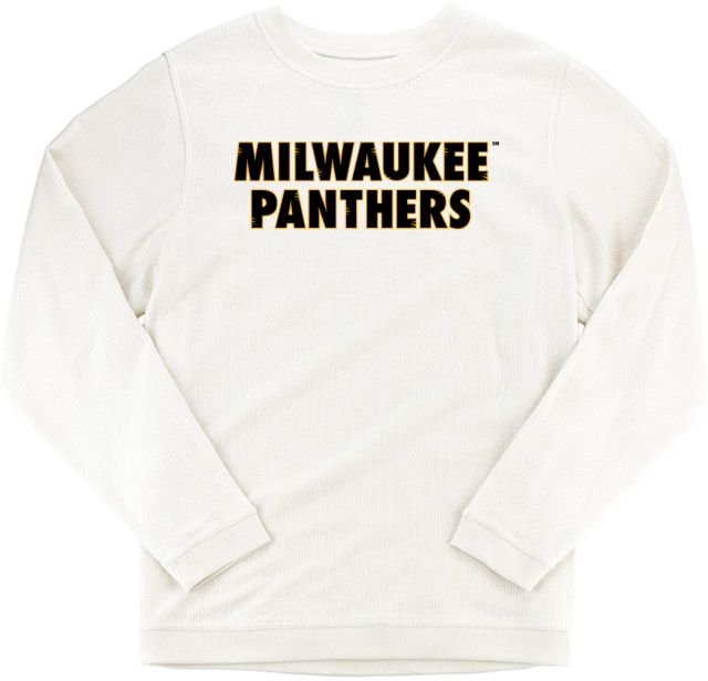 Wisconsin Milwaukee Boxercraft Womens Cream Corded Crew University of Wisconsin Milwaukee Panthers Wordmark Stacked - ONLINE ONLY