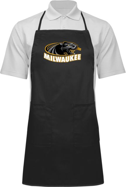 Wisconsin Milwaukee Full Length Apron University of Wisconsin Milwaukee Panther Head Primary Mark - ONLINE ONLY