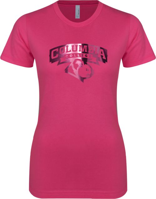Columbia College (SC) Next Level Womens Boyfriend Tee Primary Mark Foil - ONLINE ONLY