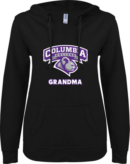 Columbia College (SC) ENZA Ladies V Notch Raw Edge Fleece Hoodie Grandma - ONLINE ONLY