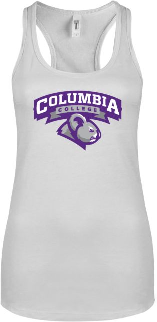 Columbia College (SC) Next Level Racerback Tank White Primary Mark - ONLINE ONLY