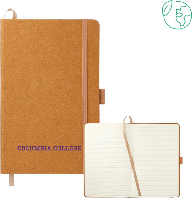 Columbia College (SC) 5.5 x 8.5 Natural FSC Mix Recycled Leather Bound Journal Flat Word-mark - ONLINE ONLY