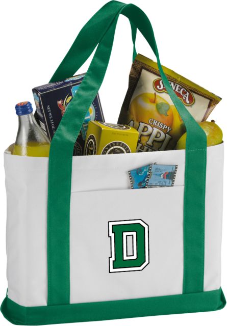 Dartmouth Contender White/Green Canvas Tote Primary Mark - ONLINE ONLY