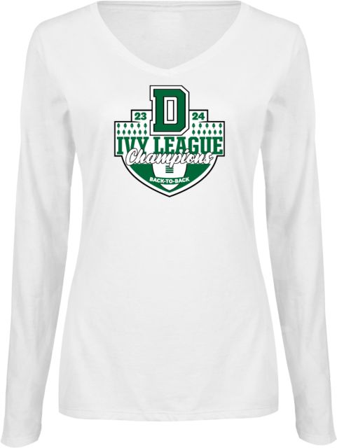 Dartmouth Womens Long Sleeve V Neck Tee  Dartmouth College Ivy League Champions Patch - ONLINE ONLY