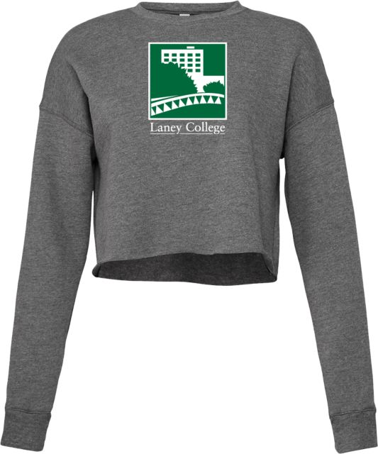 Laney College Bella + Canvas Womens Deep Heather Cropped Fleece Crew Laney College Logo - ONLINE ONLY
