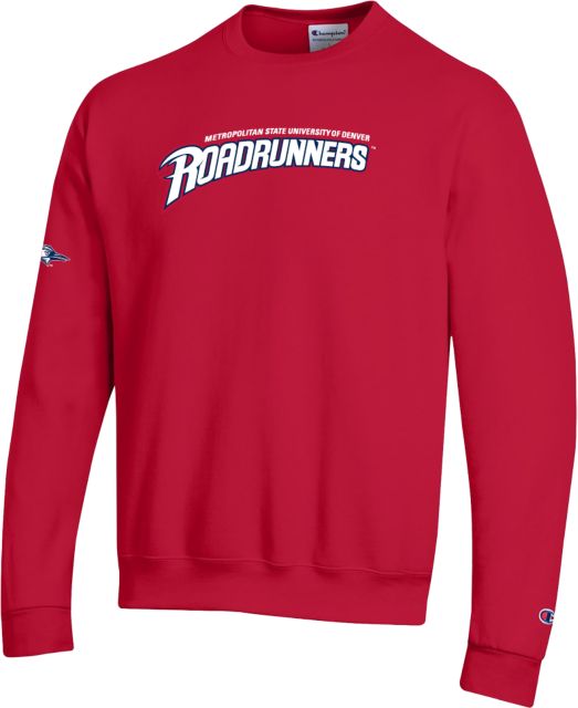MSU Denver Champion Fleece Crew Primary Mark without Roadrunner Head