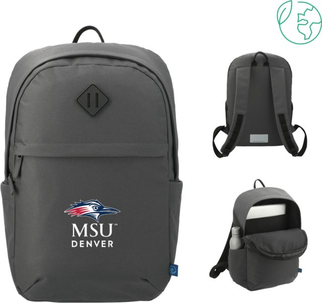 MSU Denver Repreve Ocean Commuter Computer Backpack Primary Mark
