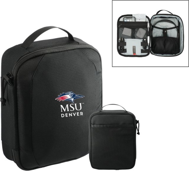 MSU Denver RPET Headphone and Tech Case MSU Denver Stacked