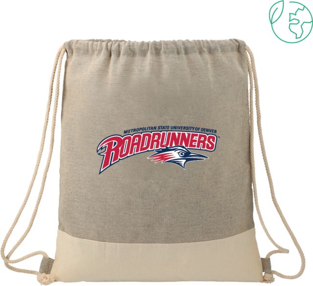 MSU Denver Split Recycled Cotton Drawstring Bag Primary Mark