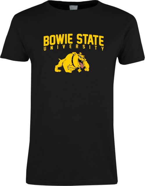Bowie State Womens Short Sleeve Tee Bowie State University Arched with Bulldog - ONLINE ONLY