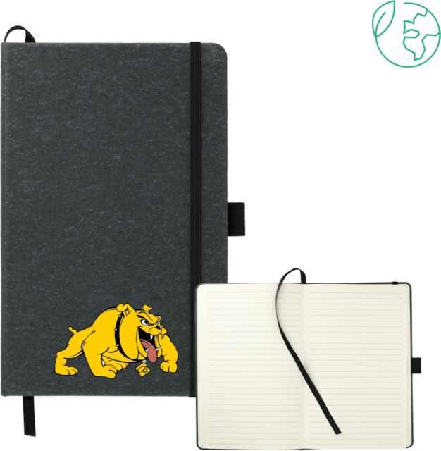 Bowie State 5.5 x 8.5 FSC Mix Recycled Leather Bound Journal Primary Mark - ONLINE ONLY
