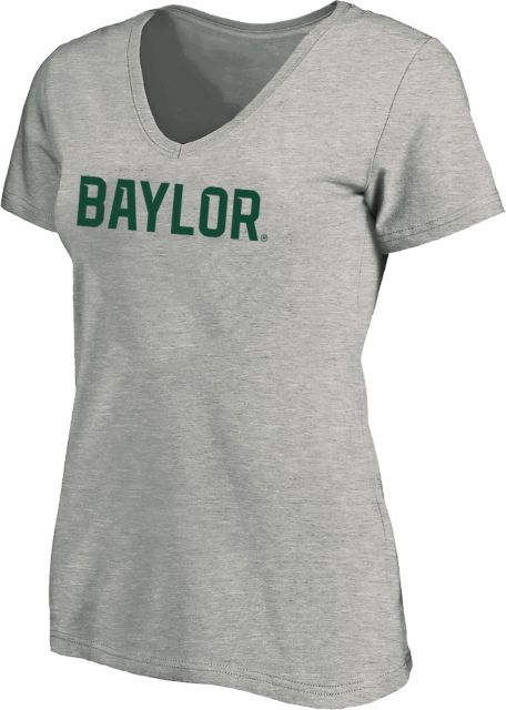 Baylor University Womens Plus V Neck T Shirt Baylor Wordmark - PLUS - ONLINE ONLY