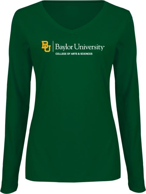 Baylor Ladies Long Sleeve V Neck Tee College of Arts and Sciences - ONLINE ONLY