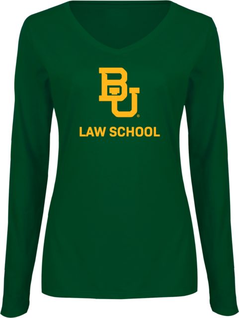 Baylor Ladies Long Sleeve V Neck Tee Law School Simplified - ONLINE ONLY