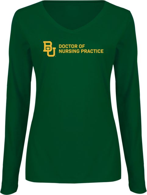 Baylor University Womens Long Sleeve V Neck Tee BU Doctor of Nursing Practice - ONLINE ONLY