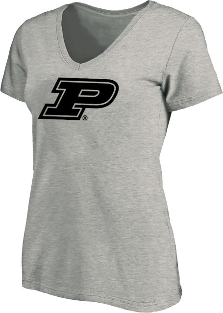 Purdue Womens Plus V Neck T Shirt Primary Athletic Mark - ONLINE ONLY