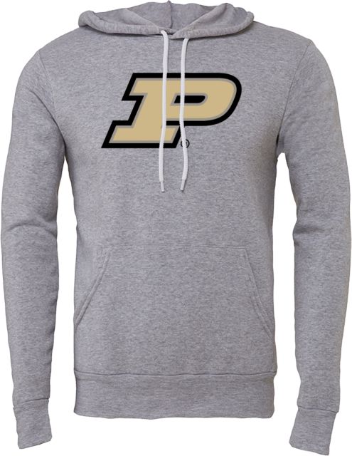 Purdue Bella + Canvas Fleece Hood Primary Athletic Mark