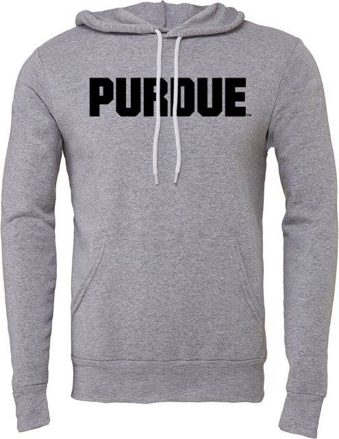 Purdue Bella + Canvas Fleece Hood Purdue Athletic Wordmark