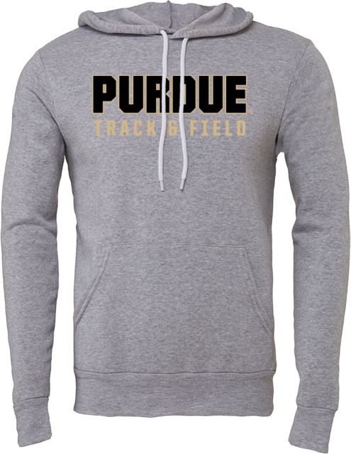 Purdue Bella + Canvas Fleece Hood Purdue Track and Field