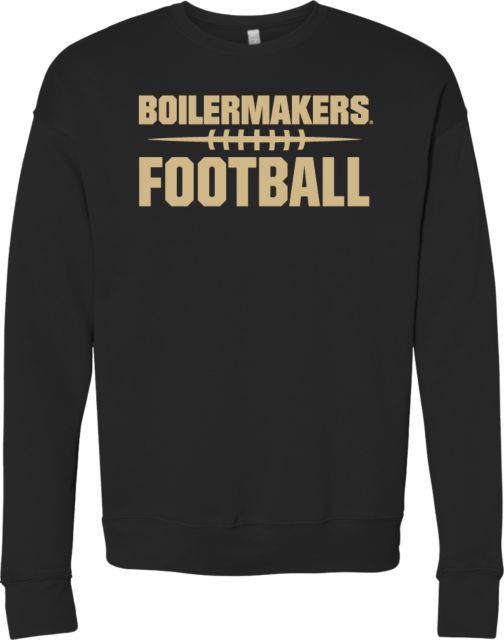 Purdue Bella + Canvas Fleece Crew Boilermakers Football Stacked w/ Seam