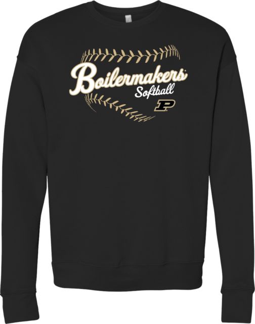 Purdue Bella + Canvas Fleece Crew Boilermakers Softball Seams