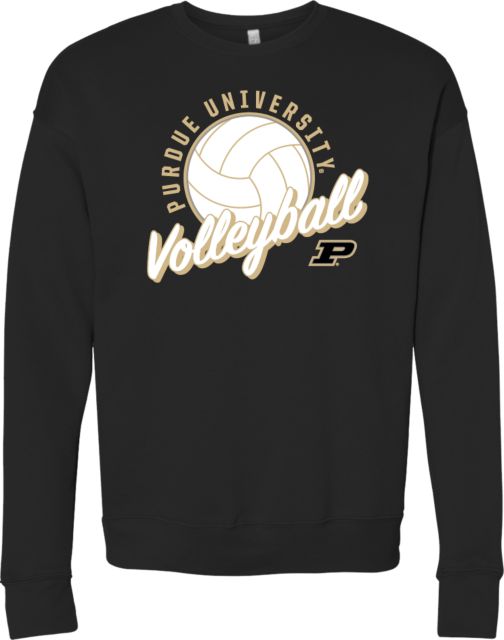 Purdue Bella + Canvas Fleece Crew Purdue Volleyball Script