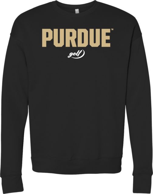 Purdue Bella + Canvas Fleece Crew Purdue Golf Script