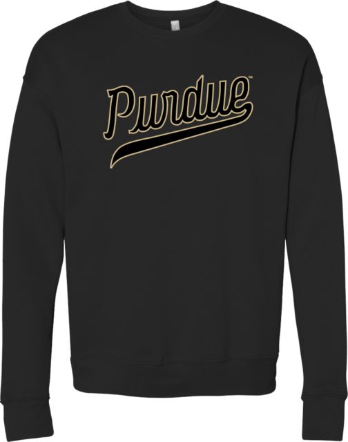 Purdue Bella + Canvas Fleece Crew Throwback Purdue Script - ONLINE ONLY