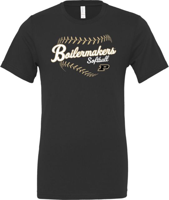 Purdue Bella + Canvas Jersey Cotton T Shirt Boilermakers Softball Seams