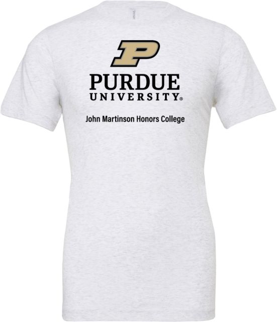 Purdue Bella + Canvas Ash Jersey Cotton T Shirt Purdue - John Martinson Honors College Vertical - ONLINE ONLY