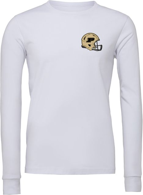 Purdue Bella + Canvas Jersey Cotton Long Sleeve T Shirt Purdue Football Helmet