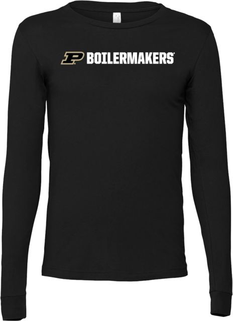 Purdue Bella + Canvas Jersey Cotton Long Sleeve T Shirt Purdue P Boilermakers