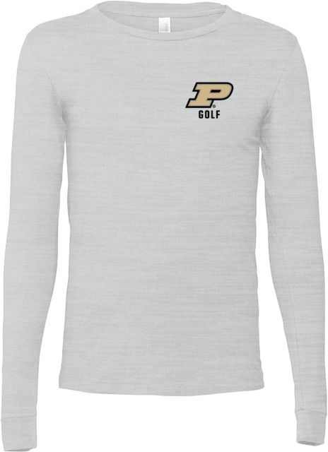 Purdue Bella + Canvas Ash Jersey Cotton Long Sleeve T Shirt Purdue P - Golf