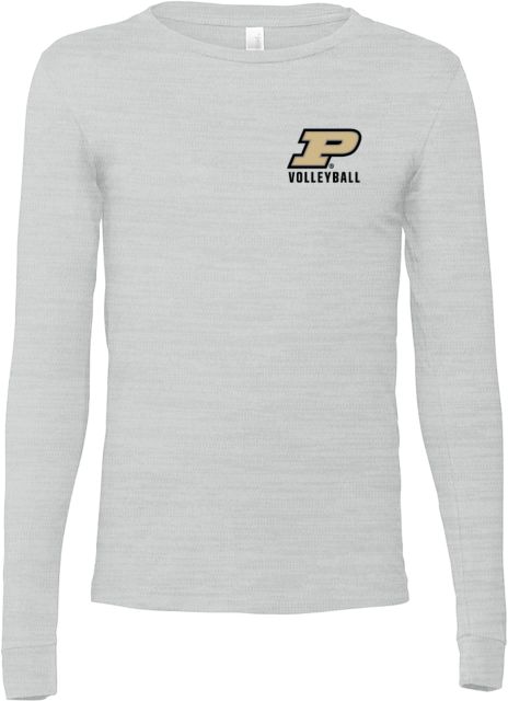 Purdue Bella + Canvas Ash Jersey Cotton Long Sleeve T Shirt Purdue P - Volleyball
